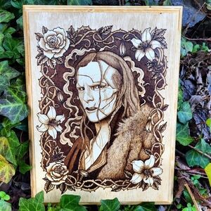 Hand Wood Burned Frankenstein Wall Plaque. Horror. Gothic. Monster. Pyrography.